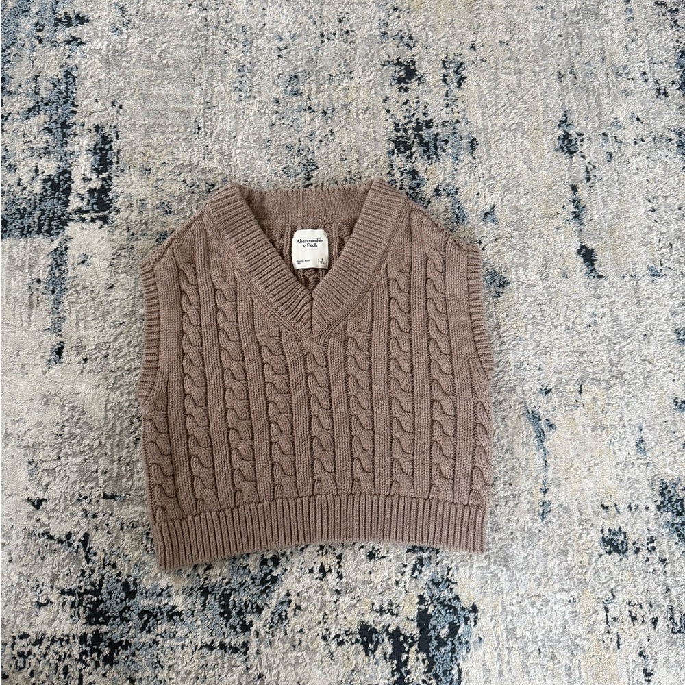 Cable Knit Brown Sweater Vest